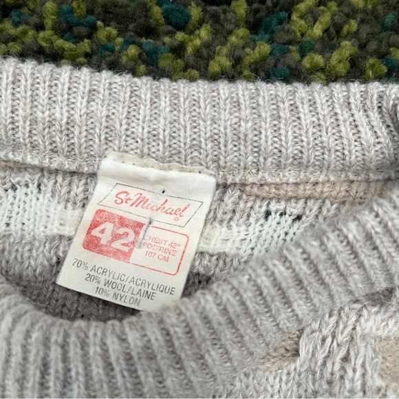 Men's St Michael Patterned Sweater (no size, fits L) - Picture 2 of 5